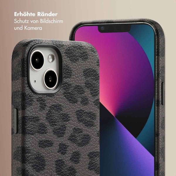 Selencia Sabi Backcover Leopardenmuster mit MagSafe Apple iPhone 13 - Midnight Black