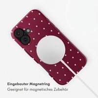 Selencia Vivid Rückabdeckung mit MagSafe Apple iPhone 16 - Happy Dots Burgundy