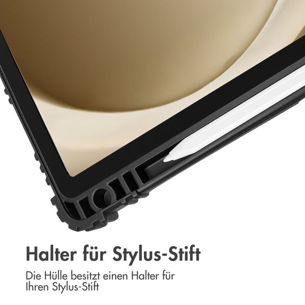 Accezz Rugged Trifold Klapphülle Samsung Galaxy Tab A9 Plus - Schwarz