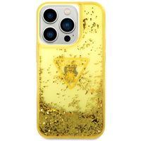 Guess Liquid Glitter Back Cover für das iPhone 14 Pro Max - Gelb