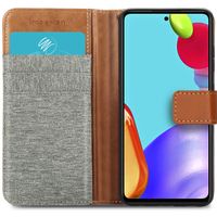imoshion Luxuriöse Canvas-Klapphülle Samsung Galaxy A72 - Grau