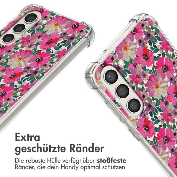 imoshion Design Hülle mit Band Samsung Galaxy S23 Plus - Flower Water