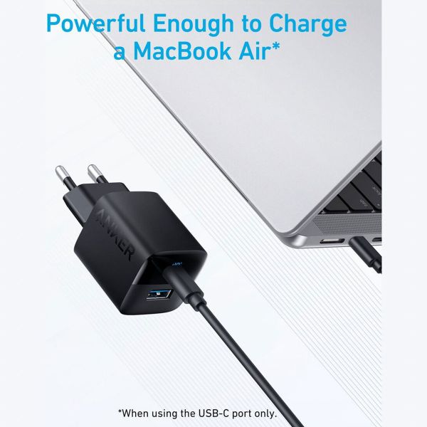 Anker Wandladegerät 323 | 33 Watt Schnellladegerät - USB-A + USB-C - Schwarz