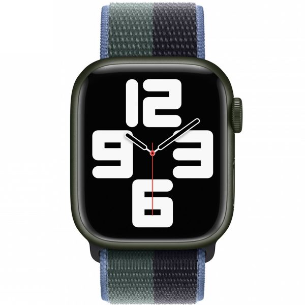 Apple Sport Loop Armband für das  Apple Watch Series 1 t/m 9 / SE (38/40/41 mm) | Series 10 / 11 (42 mm) - Midnight Green