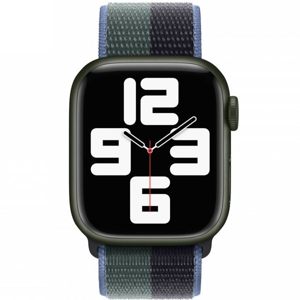 Apple Sport Loop Armband für Apple Watch Series 1 bis 9 / SE (38/40/41 mm) | Series 10 (42 mm) - Midnight/Eucalyptus