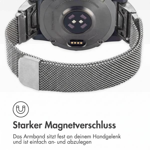imoshion QuickFit® Milanese Armband -   Garmin 20 mm Anschluss - Größe L/XL - Silber