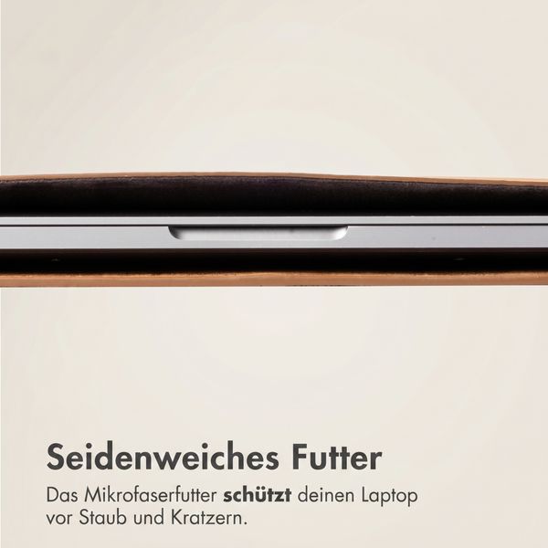 Accezz Leather Laptop Hülle Apple MacBook 14 Zoll - Laptop Sleeve - Cognac