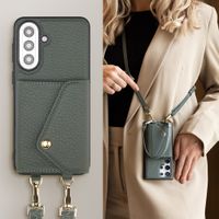 Selencia Sera HandyHülle mit Kordel und Umschlag-Kartenhalter Samsung Galaxy A57 (5G) - Sage Green
