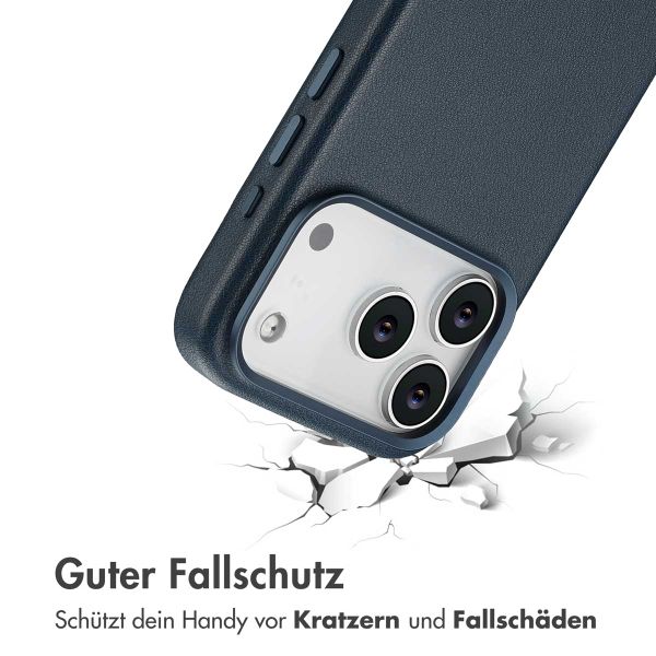 Accezz MagSafe Leather Backcover Apple iPhone 17 Pro - Nightfall Blue