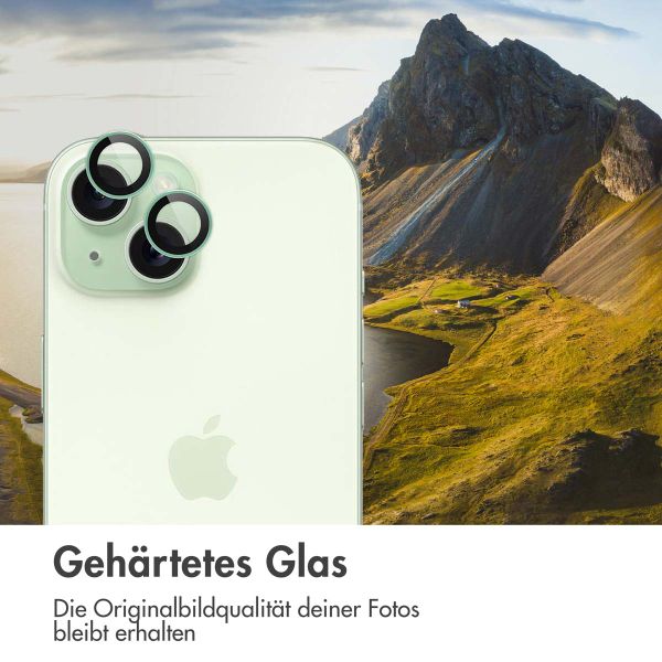 imoshion 2er-Pack Objektivschutz für Kamera für das Apple iPhone 15 / 15 Plus - Green
