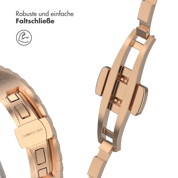 Selencia Drachenarmband aus Stahl für die Apple Watch Series 1 bis 9 / SE (38/40/41 mm) | Series 10 (42 mm) - Roségold