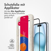 Accezz Dreifach starke Full Cover Schutzfolie mit Applikator für das Apple iPhone 14 Pro Max / 15 Plus / 16 Plus - Transparent