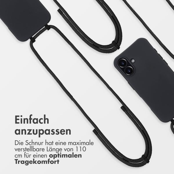 imoshion Color Backcover mit abnehmbarem Handykette und MagSafe Apple iPhone 16 - Schwarz