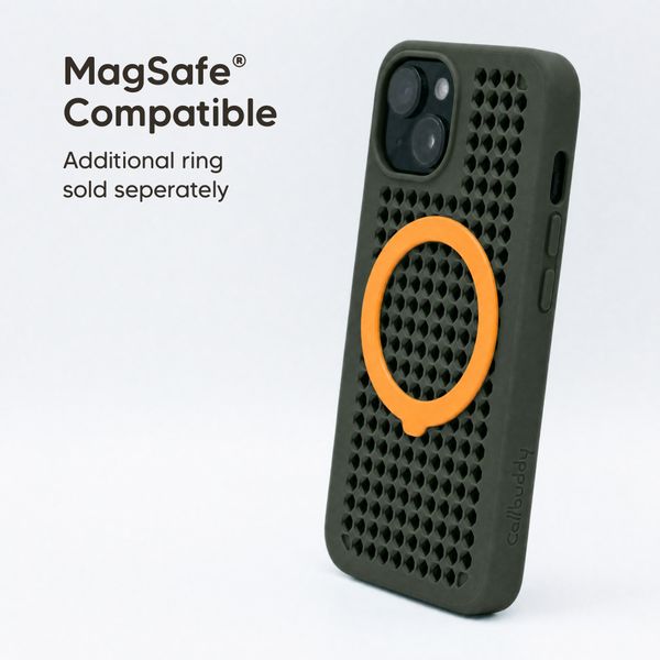 Callbuddy Hülle mit Strap Apple iPhone 17e / 16e / 15 / 14 / 13 - Camo Orange