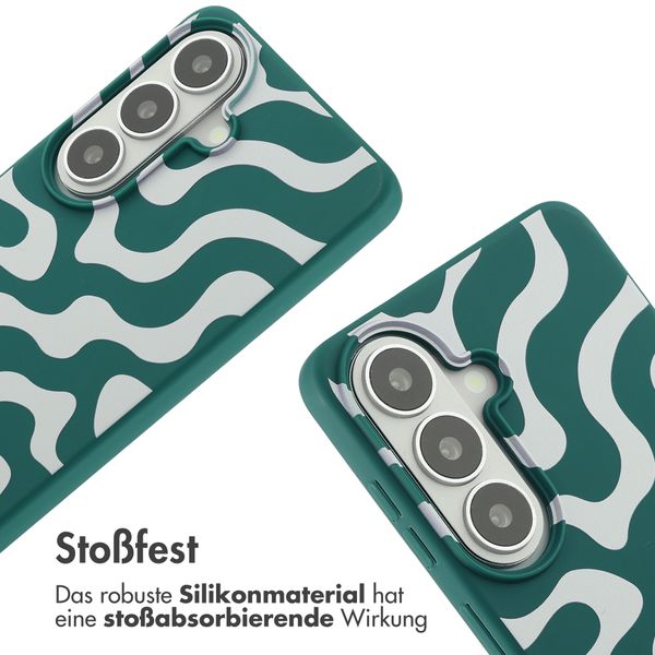 imoshion SilikonHülle design mit Band Samsung Galaxy S26 - Petrol Green Groovy