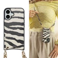 Selencia Nova HandyHülle mit Kordel und Kartenhalter Apple iPhone 16 - Zazzy Zebra