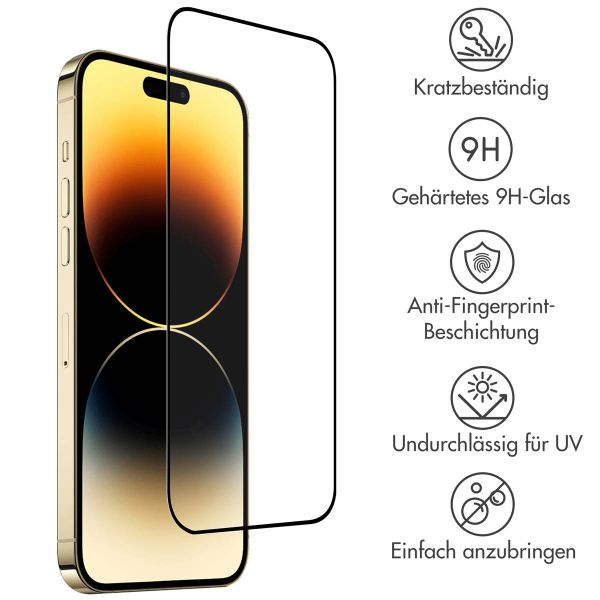 Accezz Full Cover Screen Protector aus gehärtetem Glas für das iPhone 14 Pro Max / 15 Plus / 16 Plus