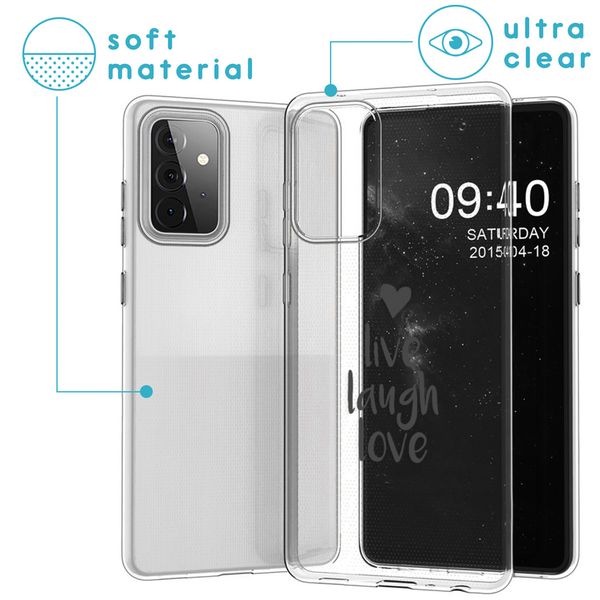 imoshion Design Hülle Samsung Galaxy A72 - Live Laugh Love - Schwarz