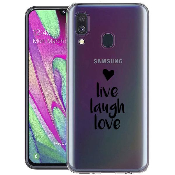 imoshion Design Hülle Samsung Galaxy A40 - Live Laugh Love - Schwarz