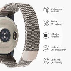 imoshion QuickFit® Milanese Armband -   Garmin 22 mm Anschluss - Größe L/XL - Starlight