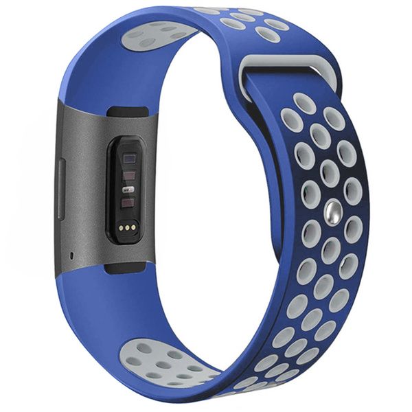 imoshion Silikonband Sport Fitbit Charge 3 / 4 - Blau / Weiß