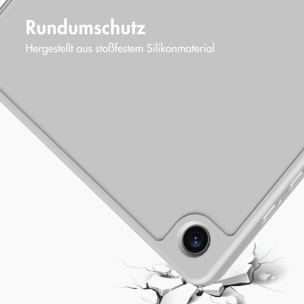 Accezz Smarte Klapphülle aus Silikon Samsung Galaxy Tab A9 Plus - Grau