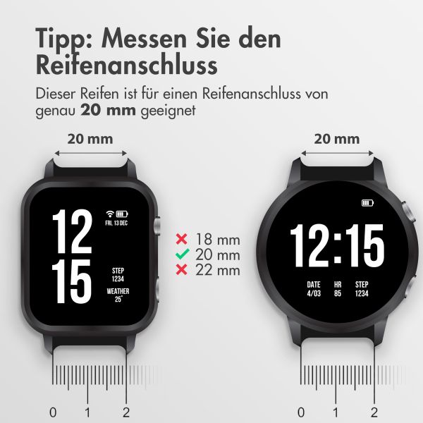 imoshion Flexibles Silikonarmband - Universeller 20-mm-Anschluss - Schwarz
