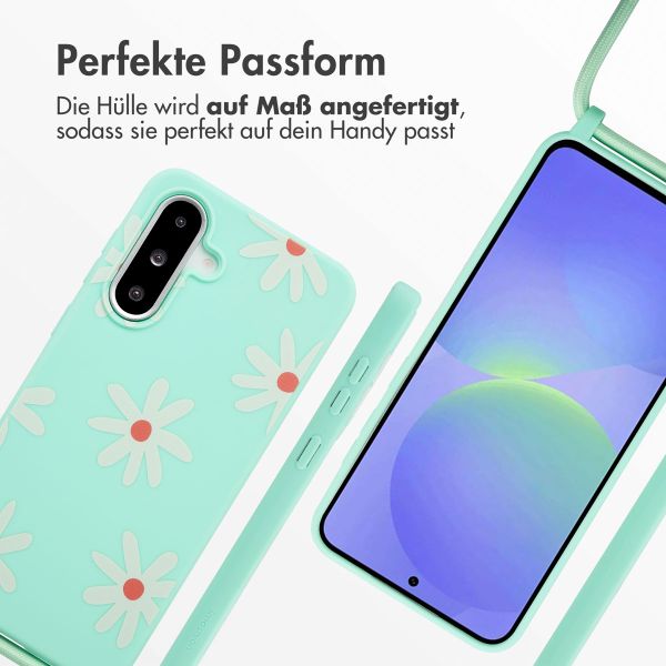 imoshion Silikonhülle design mit Band Samsung Galaxy A36 / A56 - Green Flower Distance