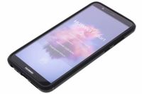 Schwarzes Leder Silikon-Case für das Huawei P Smart