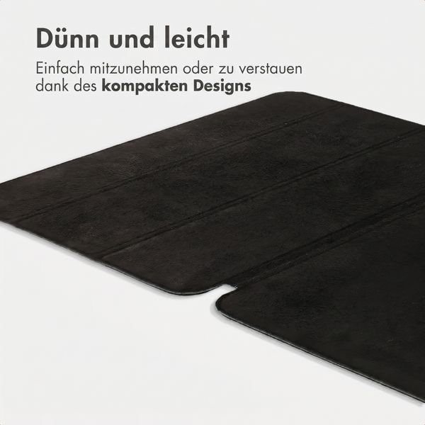 Accezz Leder Trifold Klaphülle Apple iPad 11 (2025) 11 Zoll A16 / iPad 10 (2022) 10.9 Zoll - Schwarz