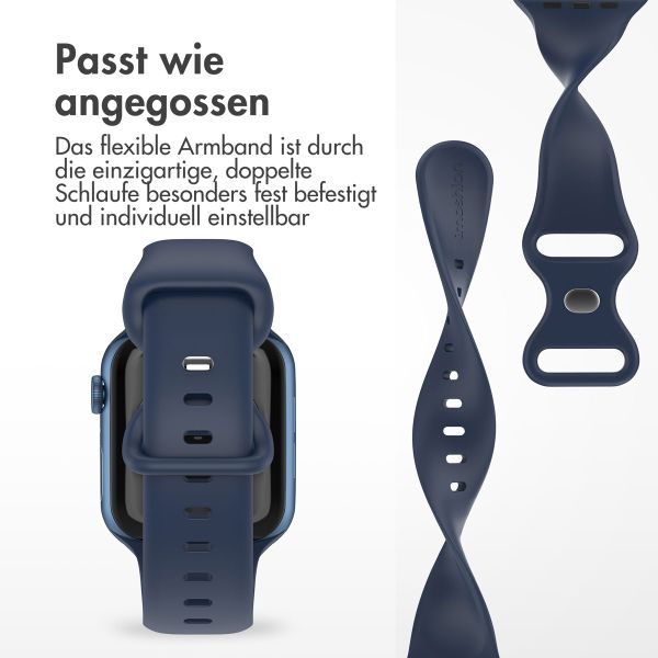 imoshion Silikonband⁺ für die Apple Watch Series 1 bis 10 / SE / Ultra (2) (44/45/46/49 mm) - Midnight - Größe M/L