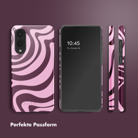 Selencia Vivid Back Cover Samsung Galaxy S25 Edge - Wavy Swirl Pink Plum