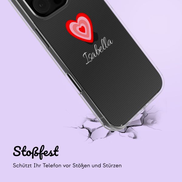 Personalisierte Hülle mit Herz iPhone 16 Pro - Transparent