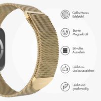 imoshion Magnetisches Milanaise Armband für das  Apple Watch Series 1 - 11 / SE / Ultra (44/45/46/49 mm) - Größe M - Retro Gold