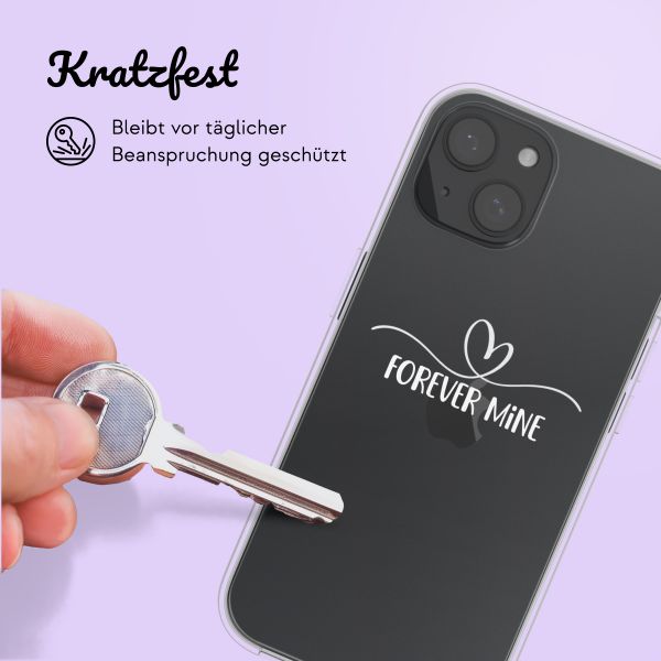 Personalisierte Hülle mit elegantem Herz iPhone 14 - Transparent