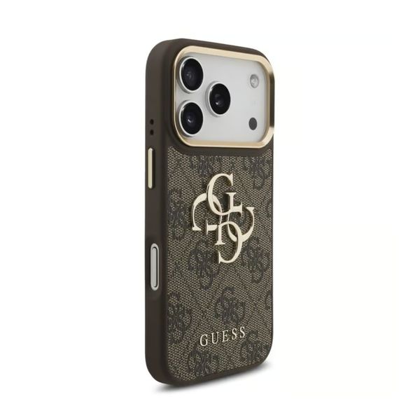 Guess 4G Metal Logo Back Cover Apple iPhone 18 Pro / 17 Pro - Braun