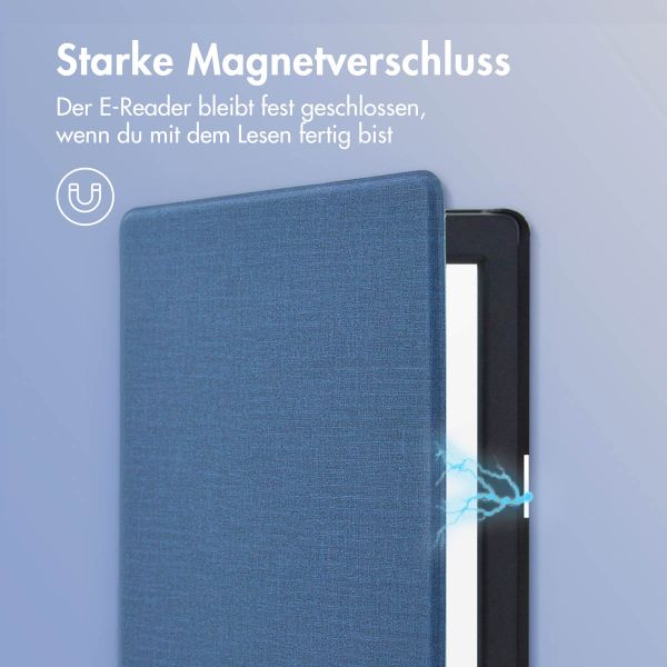 imoshion Canvas Sleepcover Klapphülle Kobo Nia - Dunkelblau