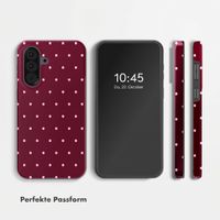 Selencia Vivid Back Cover Samsung Galaxy A37 (5G) - Happy Dots Burgundy