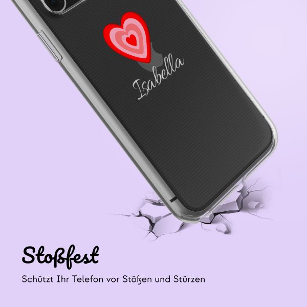 Personalisierte Hülle mit Herz iPhone SE (2022 / 2020) / 8 / 7 - Transparent