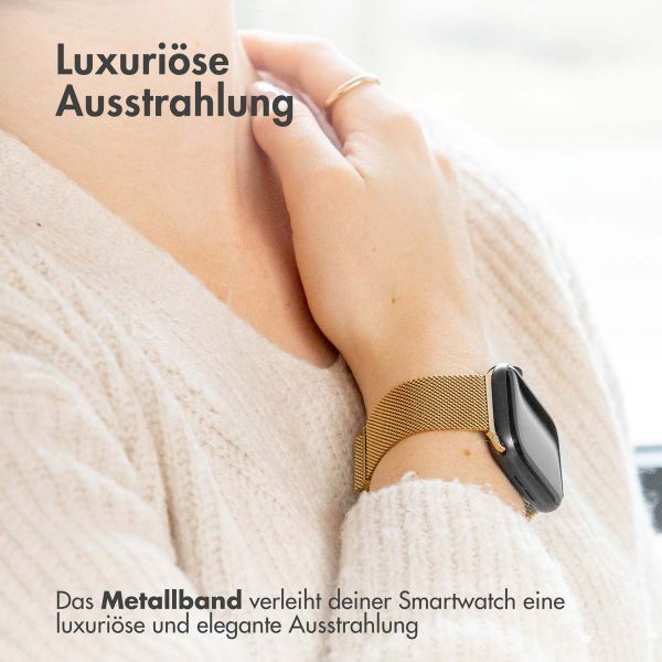 imoshion Magnetisches Milanaise Armband für das  Apple Watch Series 1 - 9 / SE (38/40/41 mm) | Series 10 / 11 (42 mm) - Größe S - Gold