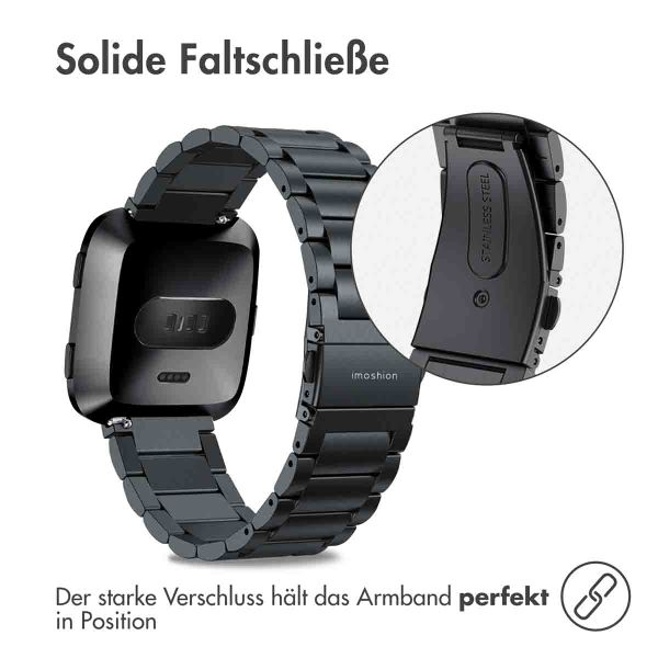 imoshion Edelstahlarmband für das  Fitbit Versa / Versa 2 / Versa Lite - Schwarz