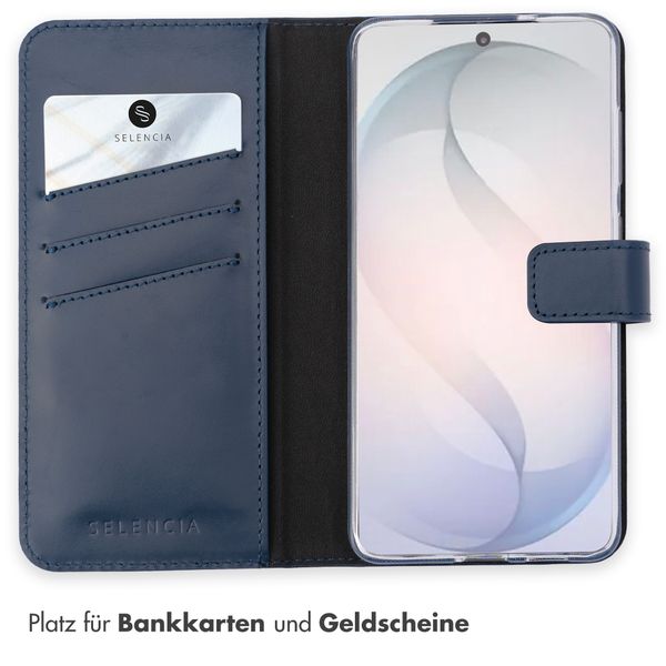Selencia Echtleder Klapphülle Samsung Galaxy S26 - Dunkelblau