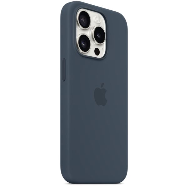 Apple Silikon-Case MagSafe für das Apple iPhone 15 Pro - Storm Blue
