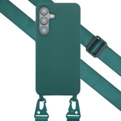 Selencia SilikonHülle mit abnehmbarem Band Samsung Galaxy S25 FE - Dunkelgrün