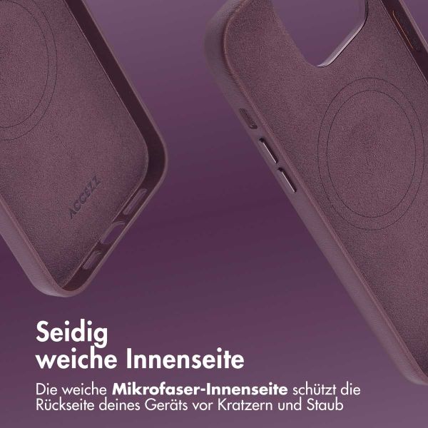 Accezz MagSafe Leather Backcover für das iPhone 14 Pro Max - Heath Purple