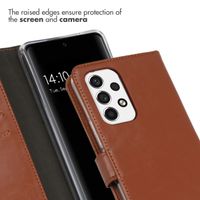 Selencia Echtleder Klapphülle Samsung Galaxy A53 - Hellbraun