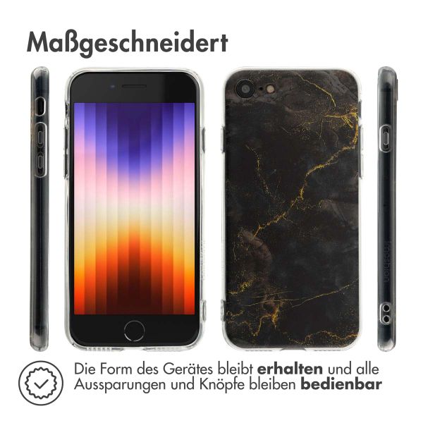 imoshion Design Hülle für das iPhone SE (2022 / 2020) / 8 / 7 / 6s - Black Marble