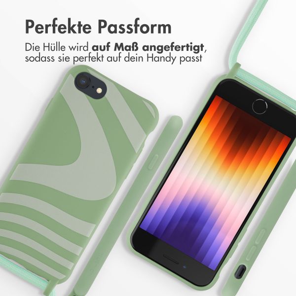 imoshion Silikonhülle design mit Band für das iPhone SE (2022 / 2020) / 8 / 7 - Retro Green