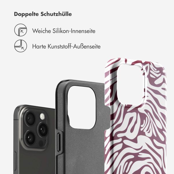 Selencia Vivid Tough Back Cover für das iPhone 15 Pro Max - Trippy Swirl Dark Rose