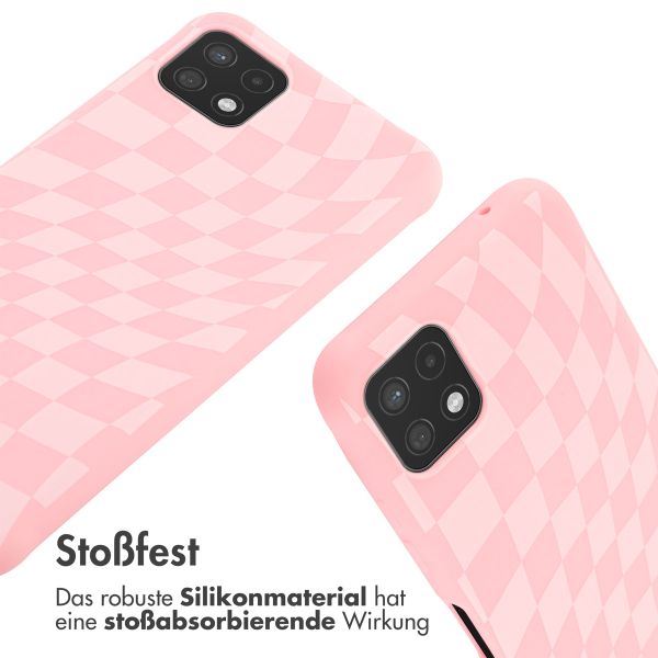 imoshion Silikonhülle design mit Band für das Samsung Galaxy A22 (5G) - Retro Pink